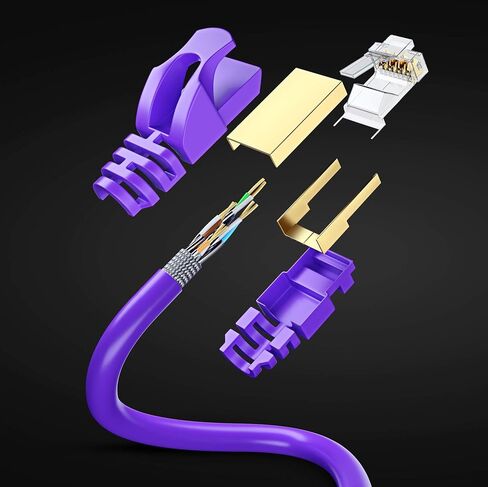 Cat 7 Ethernet Cable 100 ft - High-Speed Internet & Network LAN Patch Cable, RJ45 Connectors - 100ft / White - Perfect for Gaming, Streaming, and More in Saudi Arabia