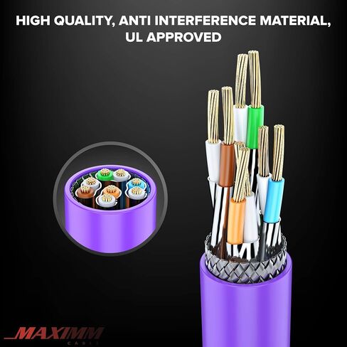 Cat 7 Ethernet Cable 100 ft - High-Speed Internet & Network LAN Patch Cable, RJ45 Connectors - 100ft / White - Perfect for Gaming, Streaming, and More in Saudi Arabia