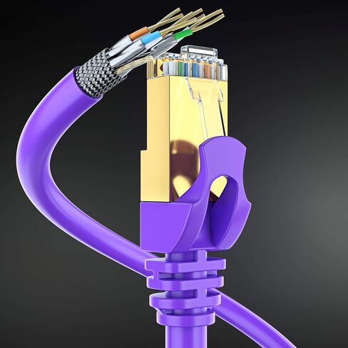 Cat 7 Ethernet Cable 100 ft - High-Speed Internet & Network LAN Patch Cable, RJ45 Connectors - 100ft / White - Perfect for Gaming, Streaming, and More in Saudi Arabia