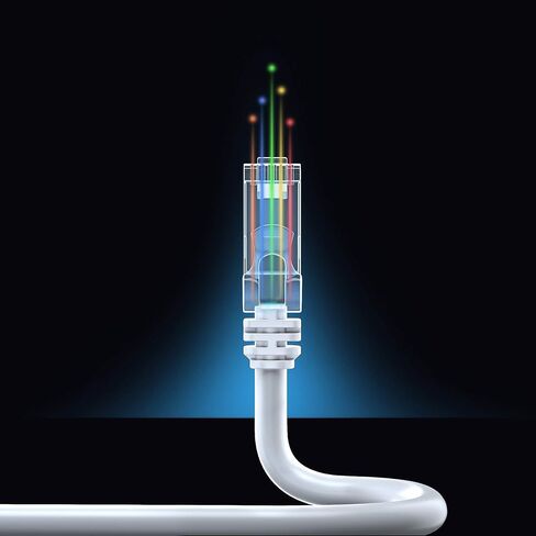 Cat 7 Ethernet Cable 100 ft - High-Speed Internet & Network LAN Patch Cable, RJ45 Connectors - 100ft / White - Perfect for Gaming, Streaming, and More in Saudi Arabia