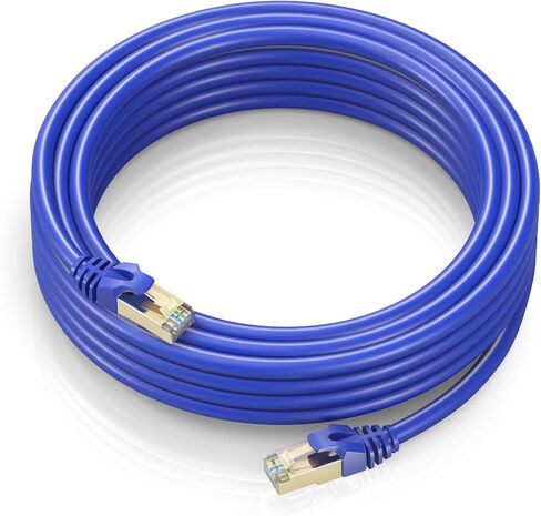 Cat 7 Ethernet Cable 100 ft - High-Speed Internet & Network LAN Patch Cable, RJ45 Connectors - 100ft / White - Perfect for Gaming, Streaming, and More in Saudi Arabia