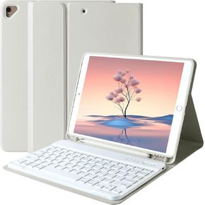 حافظة لوحة مفاتيح لجهاز iPad الجيل التاسع 2021/8th Gen/7th Gen 10.2 بوصة، لاسلكية قابلة للفصل مع غطاء لوحة مفاتيح حامل قلم رصاص لجهاز iPad الجديد 9th Gen/8th Gen/7th Gen 10.2 بوصة/iPad Air 3/iPad Pro 10.5 بوصة (أزرق) in Kuwait