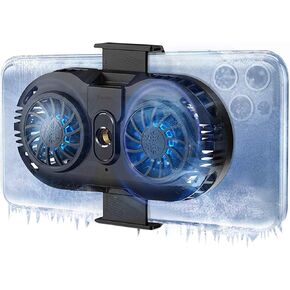 Neveika Phone Cooler, Cellphone Radiator with Dual Semi-Conductor Cooling Chip, Mobile Phones with a Width of 6 to 8 cm for Tiktok Live Streaming, Outdoor Vlog, Mobile Gaming. (Digital display)