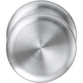 Food Grade Stainless Steel Dinner Plate for Main Dishes, Grilled Meat, Dessert, Salad, and Fruit - 9 Inches (23 cm) Large Capacity