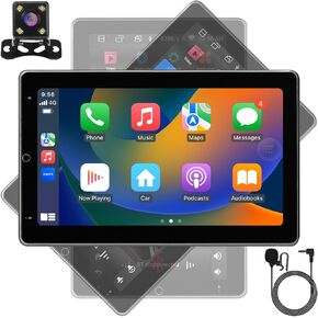 10inch 2+32GB Automatic Rotation IPS Full Touch Screen Android Car Radio Audio Video Stereo Player for 2Din Raido Model with CarPlay Android Auto WiFi BT MirrorLink Split Screen PIP GPS Navigation