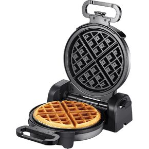 Waffle Maker, Yabano Belgian Waffle Iron with 180°Rotating Design, Non-Stick Plate, Cool Touch Handle, 1080W Fast Heating Waffle Machine for Breakfast, Snacks