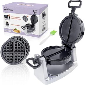Rotating Waffle Maker 2 in 1 Omelet Maker with Removable Plates Belgian Waffle Iron 180 Degree Rotating Non Stick