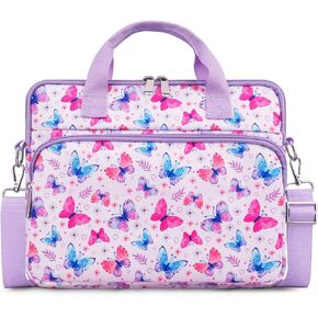 TiMOVO Tablet Sleeve Bag for Kids Girls, 12.5 Inch Tablet Carrying Bag with Shoulder Strap for Fire Tablet, Kindle, iPad, Butterfly