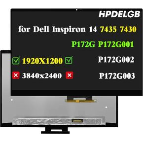 Replacement for Dell Inspiron 14 7435 7430 2-in-1 P172G P172G001 P172G002 P172G003 LCD Touch Screen Digitizer Assembly 14.0" 1920x1200 30 Pins 60Hz with No Bezel