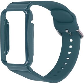 2 in 1 Silicone Watch Strap Band with Protective Bumper Case for Mi Band 7 Pro Adjustable Tightness, Soft Skin Friendly Material, Easy Installation, Multiple Scenarios