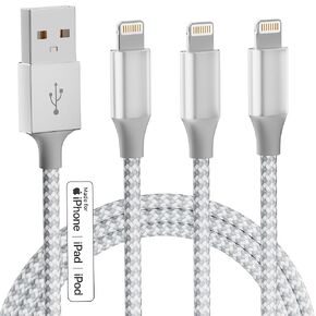 شاحن iPhone، 3 عبوات بطول 10 أقدام كابل Lightning طويل معتمد من Apple MFi شحن سريع كابل شحن USB مضفر من النايلون سلك نقل عالي السرعة لهاتف iPhone 14 13/12/11 Pro Max/XS MAX/XR/XS/X/8/7/Plus/6S