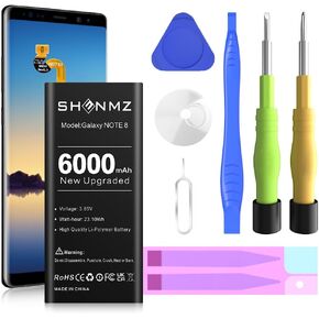 Galaxy Note 8 Battery, (2024 New Upgrade) 6000mAh High Capacity Li-Polymer Replacement Battery for Samsung Galaxy Note 8 SM-N950 N950T N950A N950P N950V N950R4 with Full Repair Tool