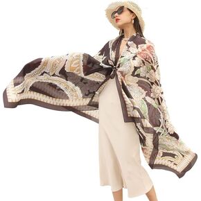DANA XU 100% Mulberry Silk Pashmina Summer Scarf Extra Large Shawls And Wraps For Evening Dress Women Travel Floral Blanket
