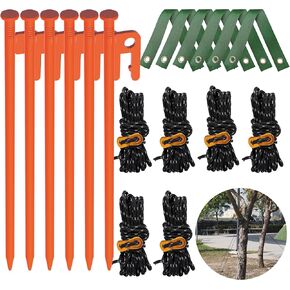 NACETURE Heavy Duty Tent Stakes, 12 Inch with Guy Lines, 4 Pack in Saudi Arabia