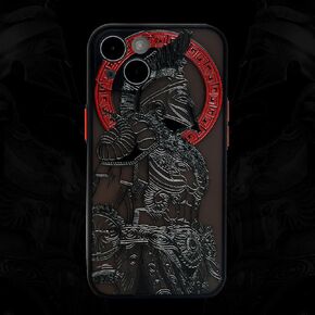 Cool Gladiator Phone Case Compatible with iPhone 16 Pro Max with 3D Embossed Clear Frosted Trendy Phone Case
