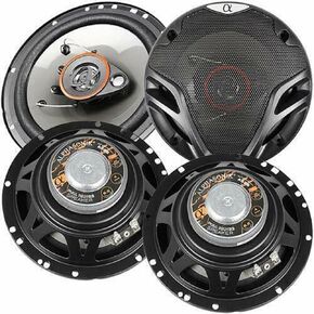 Alphasonik AS2629P Loudspeakers Pair of 6.5" 350W Max 3-Way Speakers Plus 6X9 500W Max 3-Way Car Audio Coaxial Speakers 4 Ohms Premium Quality Audio Door Speakers for Car or Truck Stereo Sound System
