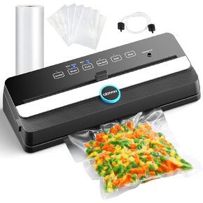 GERYON Vacuum Sealer, Automatic Food Sealer Machine for Food Vacuum Packaging w/Built-in Cutter|Starter Kit|Led Indicator Lights|Easy to Clean|Dry & Moist Food Modes| Compact Design