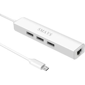 Ethernet Adapter for fire Stick TV Cube, Google Chromecast Ultra, Tivo Stream 4K - Micro USB OTG Hub with Power Cable