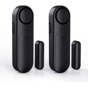 120dB Door Alarms When Opened (2-Pack) for Kids Safety/Home Security, Window/Door Opening Sensor, Alarm for Sliding/Front/Back Door, Ideal for Home,Business Office Entry,Garage,Apartment, Pool (Black)