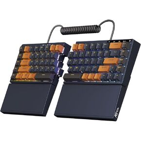 RK ROYAL KLUDGE RKS70 Wireless Gaming Keyboard, Split Bluetooth/2.4G/Wired RGB Mechanical Keyboard with 5 Dedicated Macro Keys, 75% Hot Swappable Ergonomic Keyboards for Win/Mac, Brown Switches Black