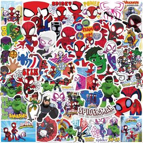 50Pcs Spidey and His Amazing Friends Stickers Pack,Waterproof Vinyl Sticker for Laptop Water Bottle Luggage Snowboard Bicycle Skateboard Kids Teens Stickers Decal