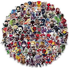 100Pcs Teens Superheros Stickers,Avengers Decals,Waterproof for Laptop Water Bottle Car Cup Computer Guitar Skateboard Luggage Bike Bumper, Kid/Teen Gift