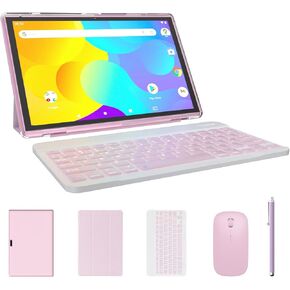 10 inch Tablet 2 in 1 Android 15 Tablets with Keyboard, 10" Tabletas Include Mouse Keyboard Stylus Case, 6000mAh 8GB RAM 32GB ROM Support 1TB Expandable Tableta Dual Camera 5G WiFi-6 Bluetooth Tablet in Saudi Arabia