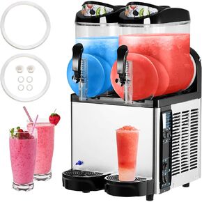 Commercial Slushy Machine 24L, 6.4 Gals Margarita Machine, 500W Frozen Drink Machine, Food-Grade PC Tanks & Stainless Steel, for Restaurants Bars Pool Parties