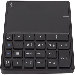 ASHATA 2 in 1 Wireless Number Pad with Touchpad,22 Keys Number Pad Wireless BT4.2 2.4G Type C Charging Wireless Numeric Keypad,500mAh Battery Numeric Keypad(Black)