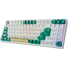 Redragon K643 90% Mechanical Gaming Keyboard RGB Backlight & Macro Customizable with Number Pad, 94 Keys Hot-Swappable USB-C Wired/Bluetooth/2.4G-Wireless Keyboard with Red Switches