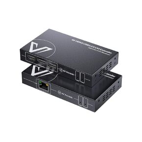 AV Access Zero-Latency 4K HDMI KVM Extender, 120m/394ft Over Cat5e/6, 3X USB 2.0 Ports, Plug and Play, Remote USB Control for Gaming, Data Centers & Classrooms