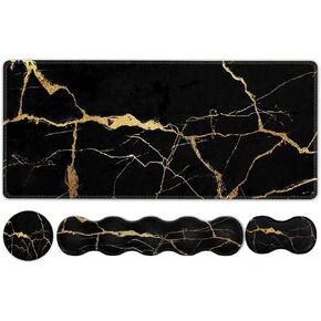 مجموعة حصيرة مكتب iLeadon، لوحة ماوس مع مسند للمعصم + مسند للمعصم للوحة المفاتيح + لوحة ماوس كبيرة + قاعدة، مجموعة لوحة ماوس ألعاب كبيرة 4 في 1 للمكتب المنزلي، فن بوهو ريترو in Kuwait