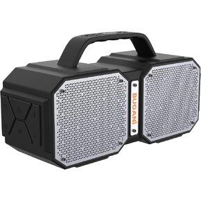 مكبر صوت بلوتوث BUGANI، مكبر صوت بلوتوث محمول للصدمات، بلوتوث 5.3، مقاوم للماء، مكبرات صوت لاسلكية، قوة فائقة 60 وات، مكبر صوت خارجي، أسود (موديل جديد) in Kuwait