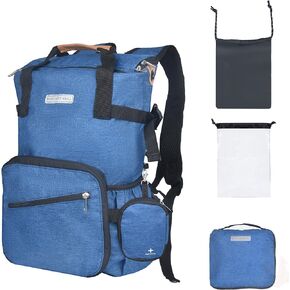 35L Foldable Waterproof Backpack For Outdoor Sports With Inside Wet Clothes Compartment Packable For Multiple Uses Ultra Lightweight Ideal For Hiking Men And Women Travel(Dark Blue)