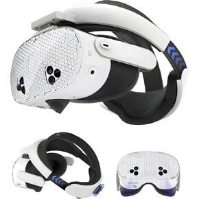 Orzero VR Head Strap Compatible for Quest 3S,Strap Accessories with Head Cushion, Upgarde Elite Strap Comfortable Protective Reduce Pressure – White