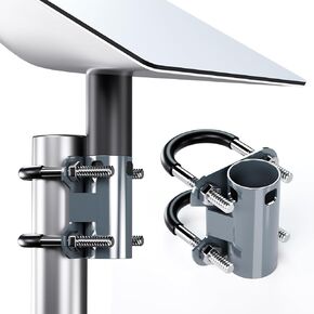 Universal U-Bolt Clamp Antenna Mount Bracket for Starlink V2 Pipe Adapter, Adjustable Heavy Steel Mast Pole U-Bracket for Starlink Satellite Dish Mounting Kit