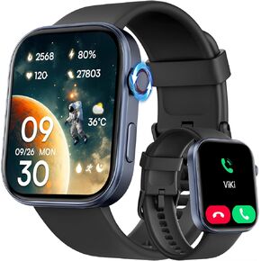 Tensky Smart Watch for Women Android & iOS, AI Voice, 1.99" AMOLED Fitness Tracker with Bluetooth Call, 3ATM Waterproof Heart Rate/Sleep/SpO2 Monitor, Pedometer, 100+ Sport Modes, 12 Days Battery Life