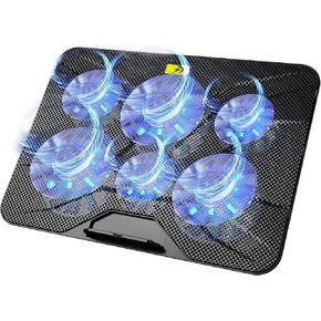 AICHESON Laptop Cooling Pad with 6 High-Speed Fans, Laptop Cooler with Adjustable Angles, Compatible with 13-17.3 Inch Laptops
