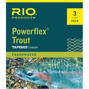 RIO Products Powerflex Trout 7.5ft Leader, Freshwater Tapered Fly Line, 3 Pack