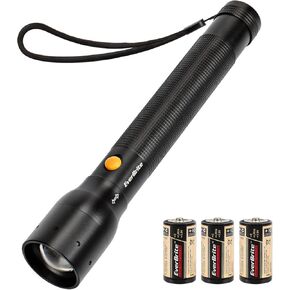 EverBrite Ultra Bright Tactical Flashlight, 900 Lumen Zoomable Adjustable Focus, 3 Light Modes, Heavy-Duty Aluminum Torch for Hurricane Supplies Camping, Includes 3C Alkaline Batteries