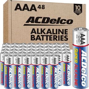 ACDelco 100-Count AAA Batteries, Maximum Power Super Alkaline Battery, 10-Year Shelf Life, Recloseable Packaging