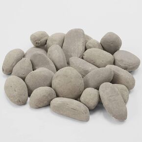 24-Piece Mixed Grey Ceramic Fiber Rocks - High-Temperature Resistant Decorative Stones for Gas Fireplaces, Fire Pits, and Outdoor Fireplaces