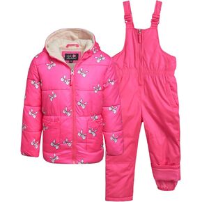 Pink Platinum Girls' Snowsuit - 2 Piece Insulated Ski Jacket and Snow Bib (Size: 12M-6X)