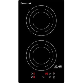 AMZCHEF Electric Induction Cooktop 2 Burners,12" Electric Stove Top with Plug 1800W, 120V, 9 Power Levels, Child lock, Timer, Touch Control, Induction Stove for Fast Cooking, Bulit-in&Countertop