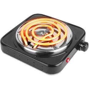 Hot Plate, 2000W Portable Electric Double Coil Burner with Dual Control & 5 Level Temperature Control, Easy to Clean, Lightweight Stainless Steel Countertop Stove for Kitchen Dorm Camping,110V