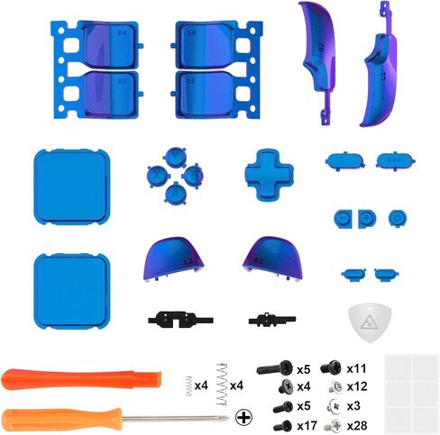 eXtremeRate Chameleon Purple Blue Replacement Full Set Buttons for Steam Deck, DIY Custom ABXY D-pad Trackpad Bumpers Triggers Buttons Sets for Steam Deck LCD Handheld Console - Console NOT Included in Saudi Arabia
