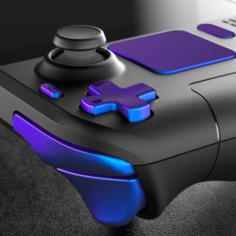 eXtremeRate Chameleon Purple Blue Replacement Full Set Buttons for Steam Deck, DIY Custom ABXY D-pad Trackpad Bumpers Triggers Buttons Sets for Steam Deck LCD Handheld Console - Console NOT Included in Saudi Arabia