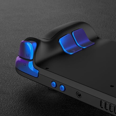 eXtremeRate Chameleon Purple Blue Replacement Full Set Buttons for Steam Deck, DIY Custom ABXY D-pad Trackpad Bumpers Triggers Buttons Sets for Steam Deck LCD Handheld Console - Console NOT Included in Saudi Arabia