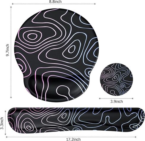 iLeadon Mouse Pad with Wrist Rest Set, Keyboard Wrist Rest + Ergonomic Mouse Pad + Coasters, Easy Typing & Pain Relief Mousepad, Mouse Pad Wrist Support for Computer Home Office, Tropical Leaves in Kuwait