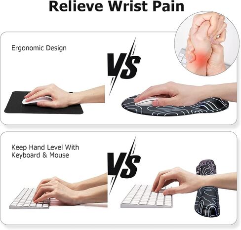 iLeadon Mouse Pad with Wrist Rest Set, Keyboard Wrist Rest + Ergonomic Mouse Pad + Coasters, Easy Typing & Pain Relief Mousepad, Mouse Pad Wrist Support for Computer Home Office, Tropical Leaves in Kuwait